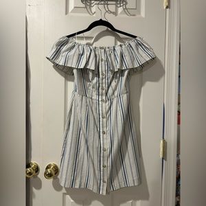 button off-the-shoulder dress